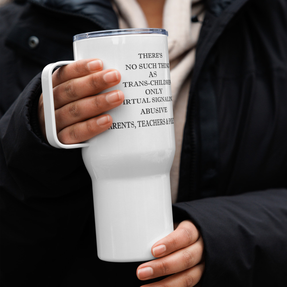 NO TRans kids(clear)Travel mug with a handle