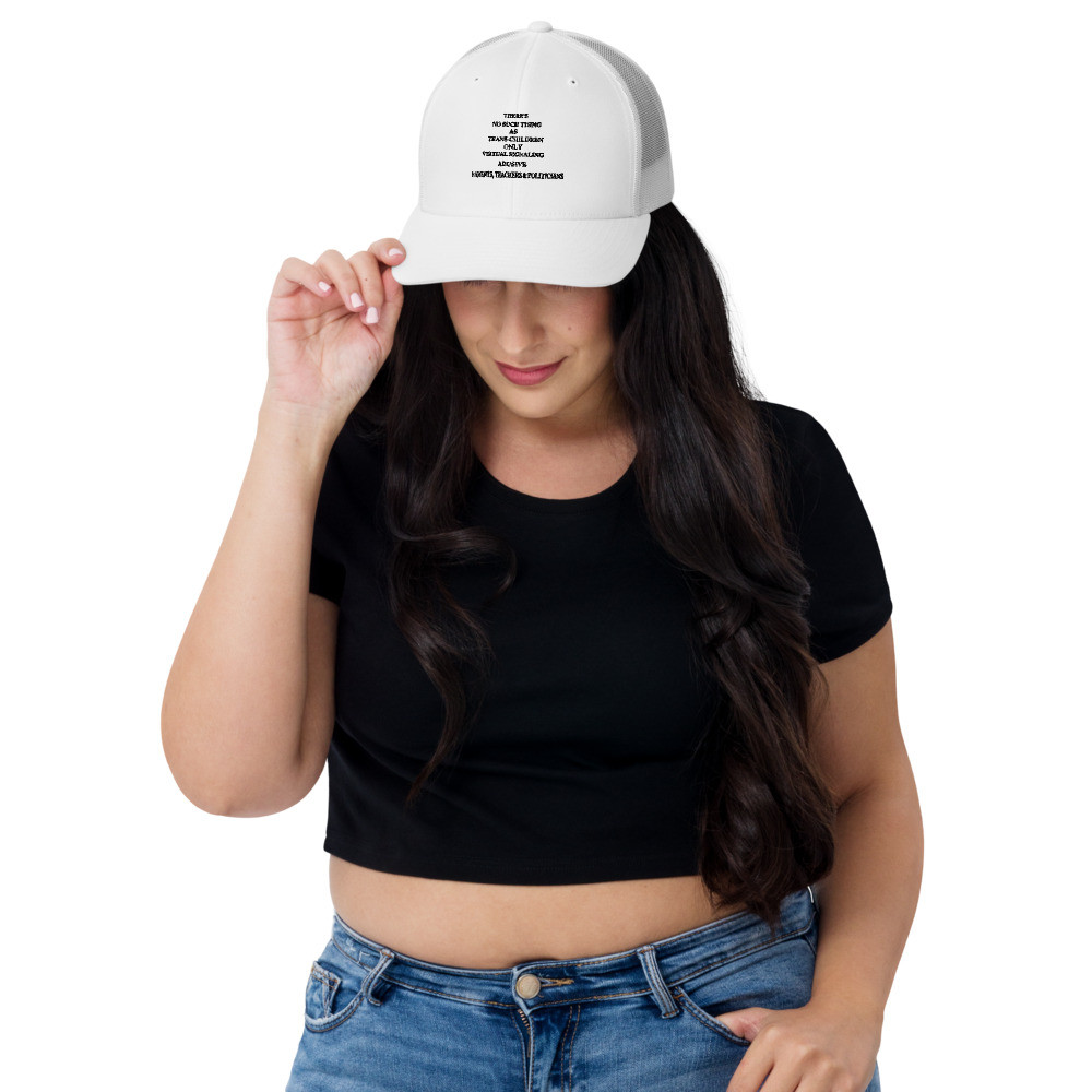 No Trans kids(clear)Trucker Cap