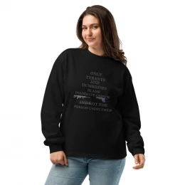 Blame the person, not the object( clear backdrop)Premium heavyweight long sleeve shirt