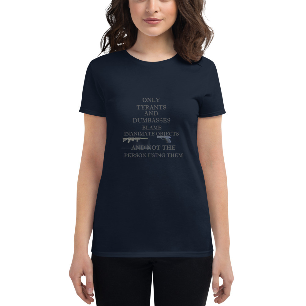 Blame the person, not the object( clear backdrop)Women's short sleeve t-shirt