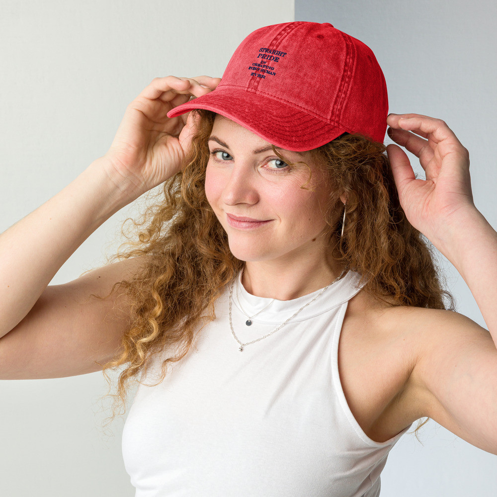 Straight pride for creating 99.99% of  humans Vintage Cotton Twill Cap