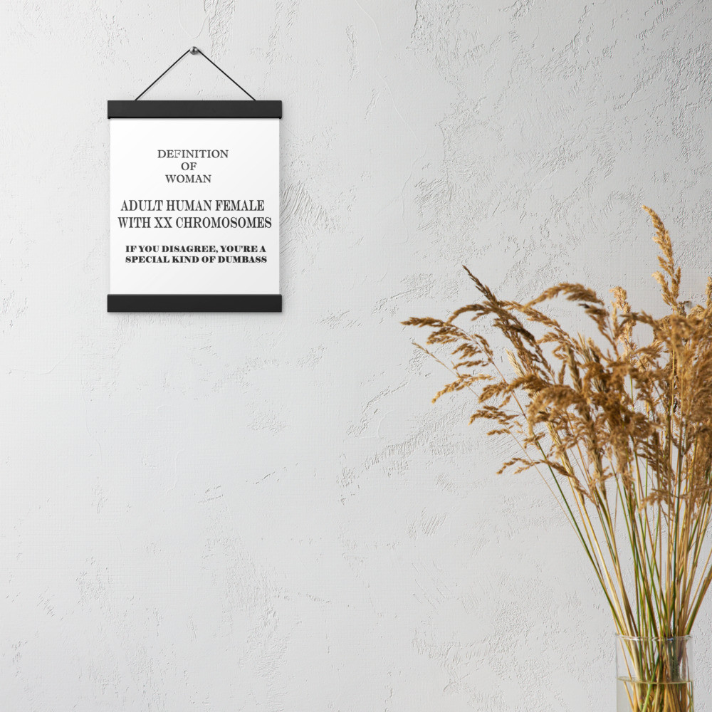 Definition of woman Poster with hangers