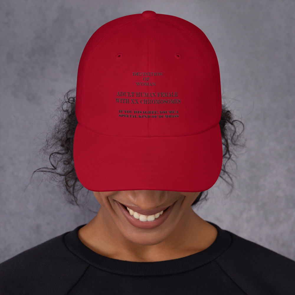 Definition of woman Dad hat