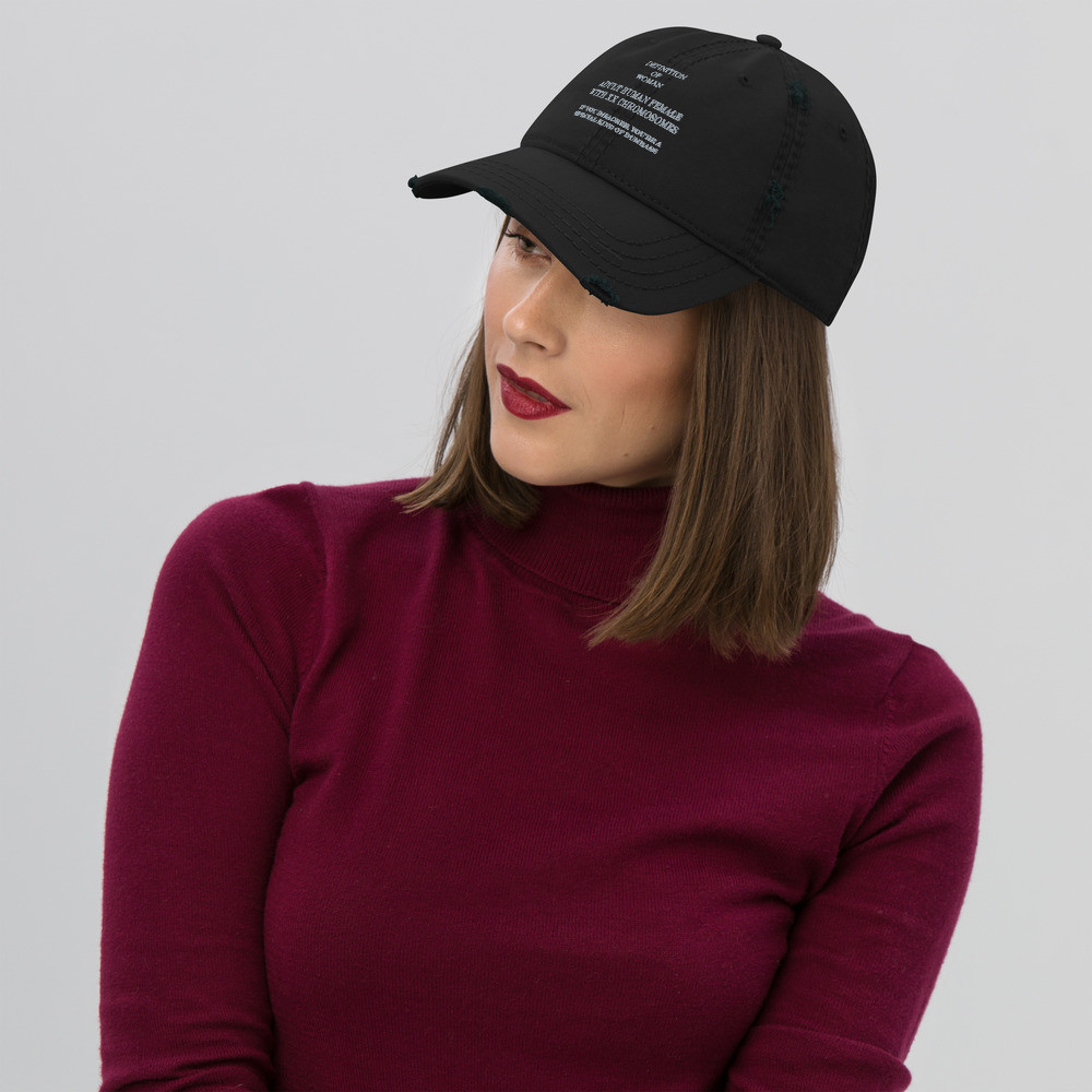 Definition of woman Distressed Dad Hat