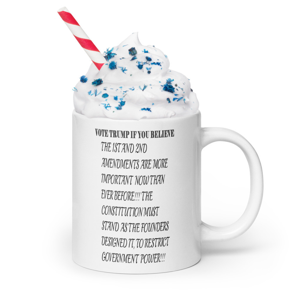 Vote TRump1  clear White glossy mug
