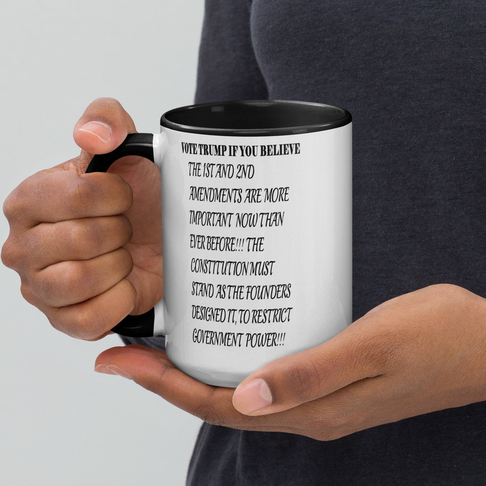 Vote TRump1 clear Mug with Color Inside