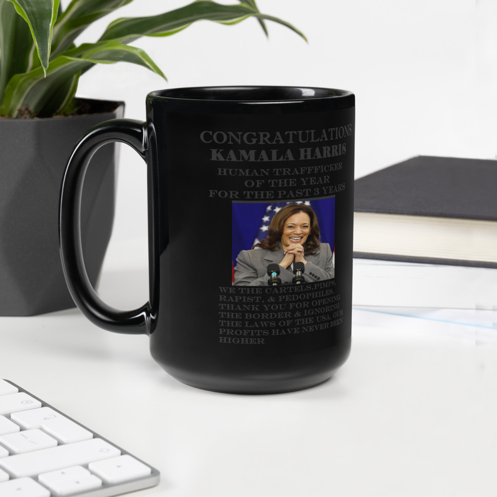 kamala harris clear Black Glossy Mug
