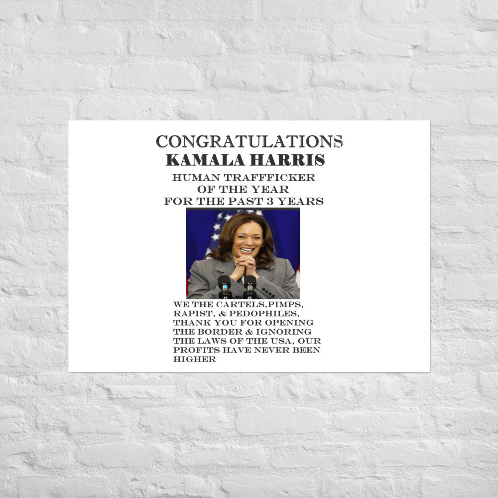 kamala harris trafficker of the yr( clear) Poster
