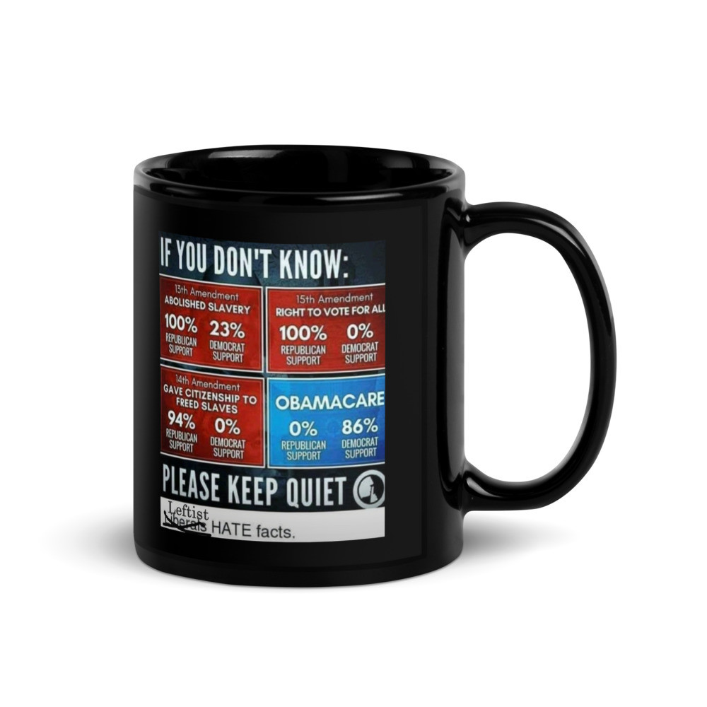 Leftist hate facts Black Glossy Mug