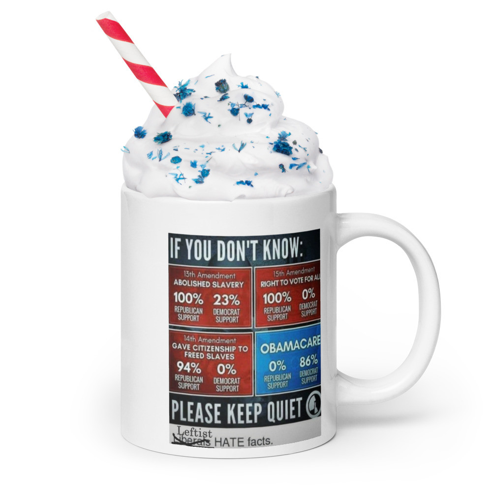 Leftist hate facts White glossy mug