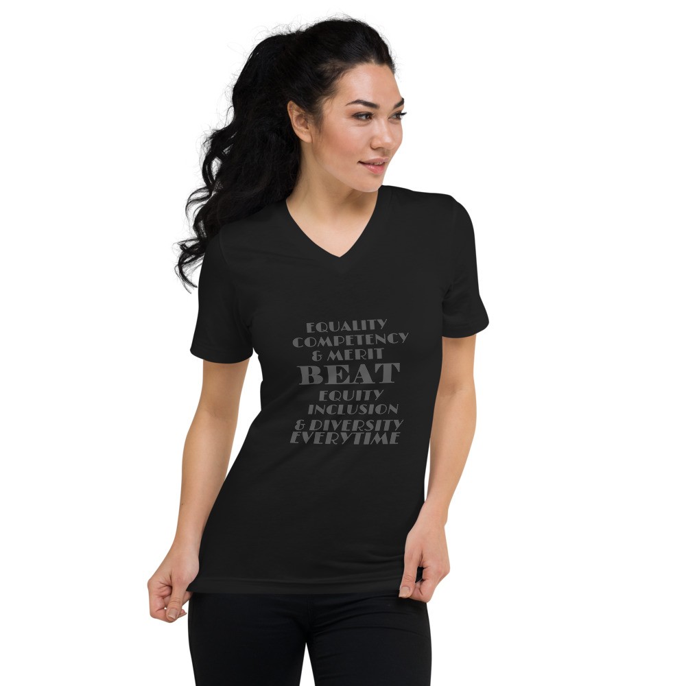 Unisex Short Sleeve V-Neck T-Shirt ECM beats DEI every time