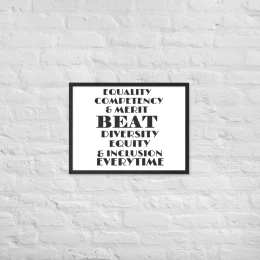 Framed poster ECM beats DEI every time