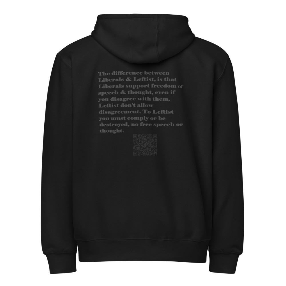 Premium full zip hoodie Leftist V Liberals 