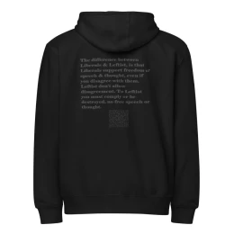 Premium full zip hoodie Leftist V Liberals 