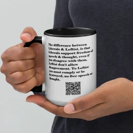 Mug with Color Inside Leftist V Liberals 