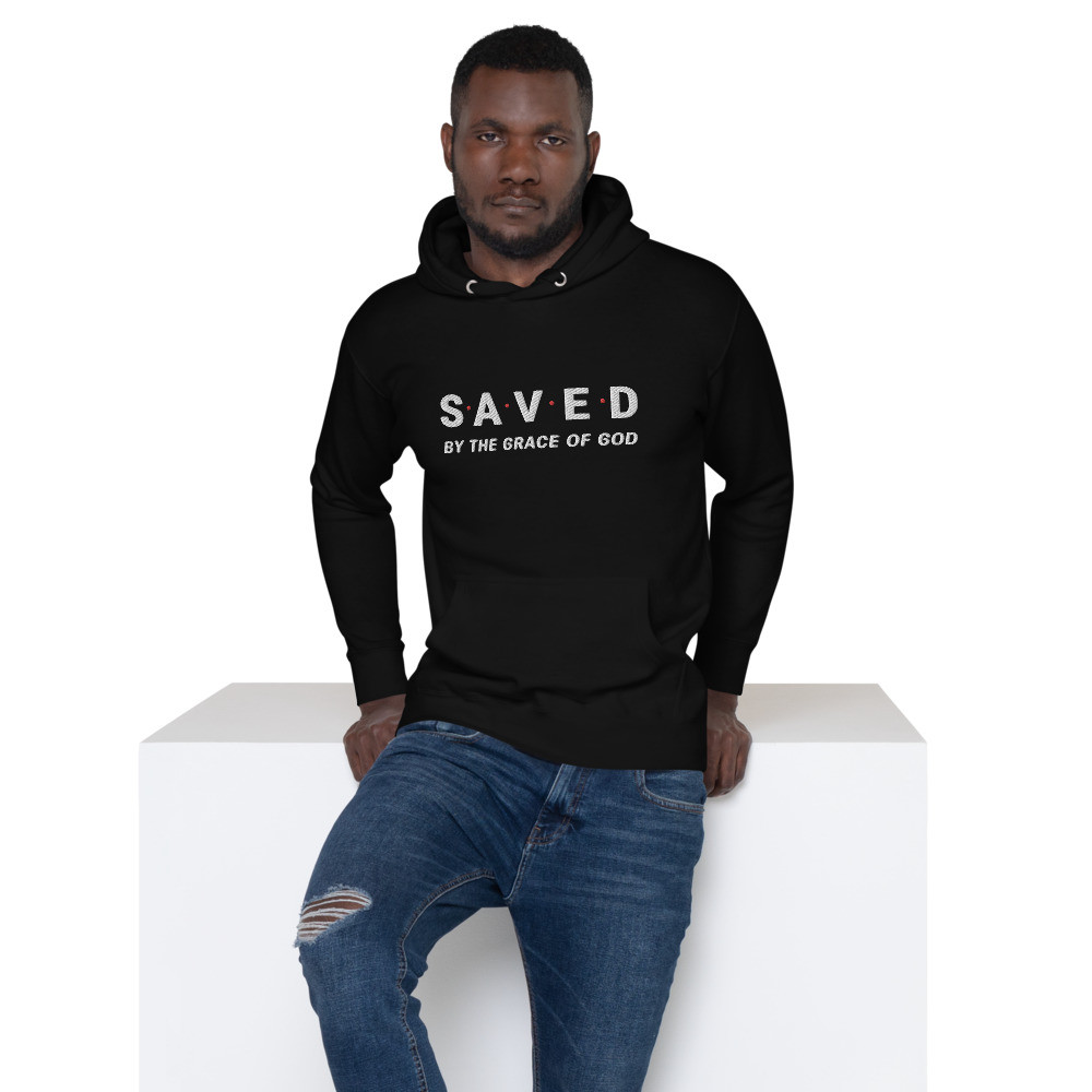 Save By The Grace of God Embroidered Unisex Hoodie