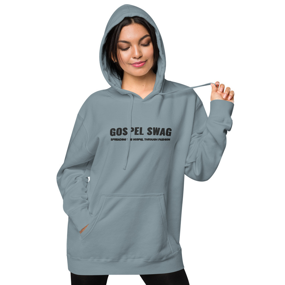 Gospel Swag Embroidered Hoodie | Pigment Slate Blue Hoodie