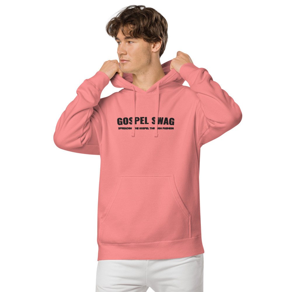 Gospel Swag Embroidered Hoodie | Pigment Maroon, Pigment Pink, Pigment Light Blue