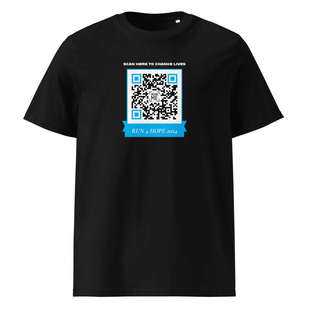 Run 4 Hope T-shirt with QR Code, for Men or  Women