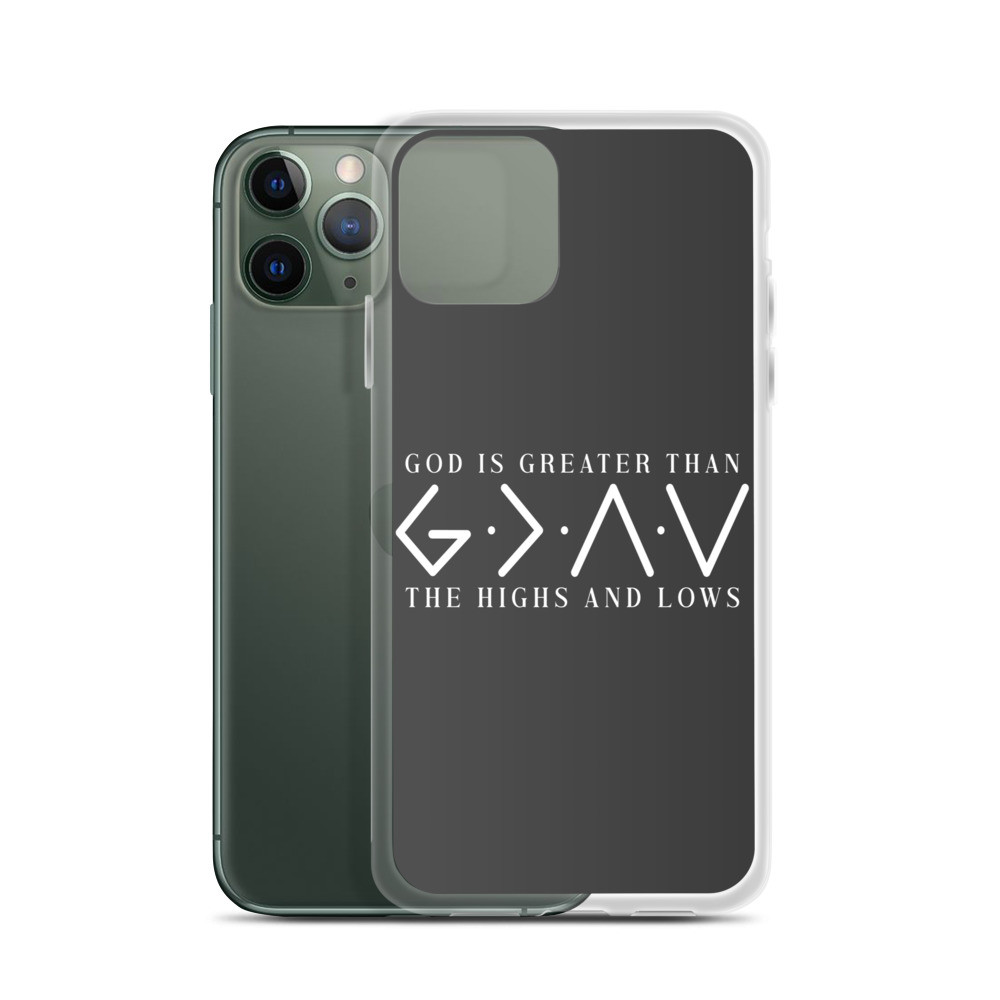 God is Greater Than The Highs and Lows Clear iPhone Cover by Gospel Swag