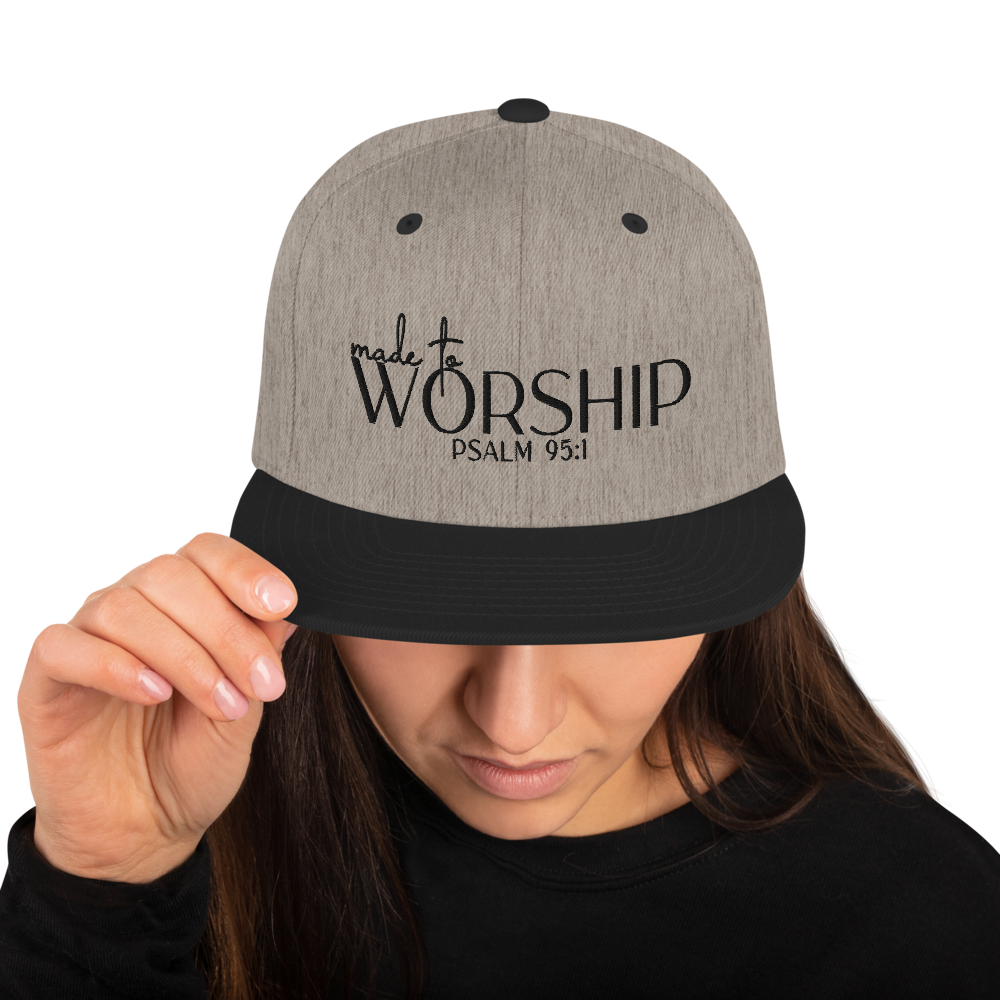 Made to worship snapback hat | Christian Apparel