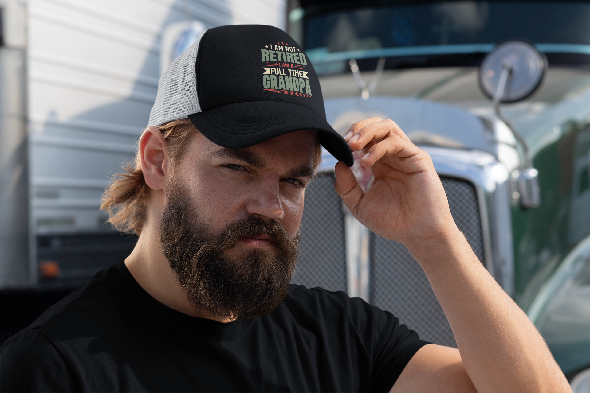 Grandpa Trucker Cap for Men, Retired Grandpa, Funny Fathers Day Gift