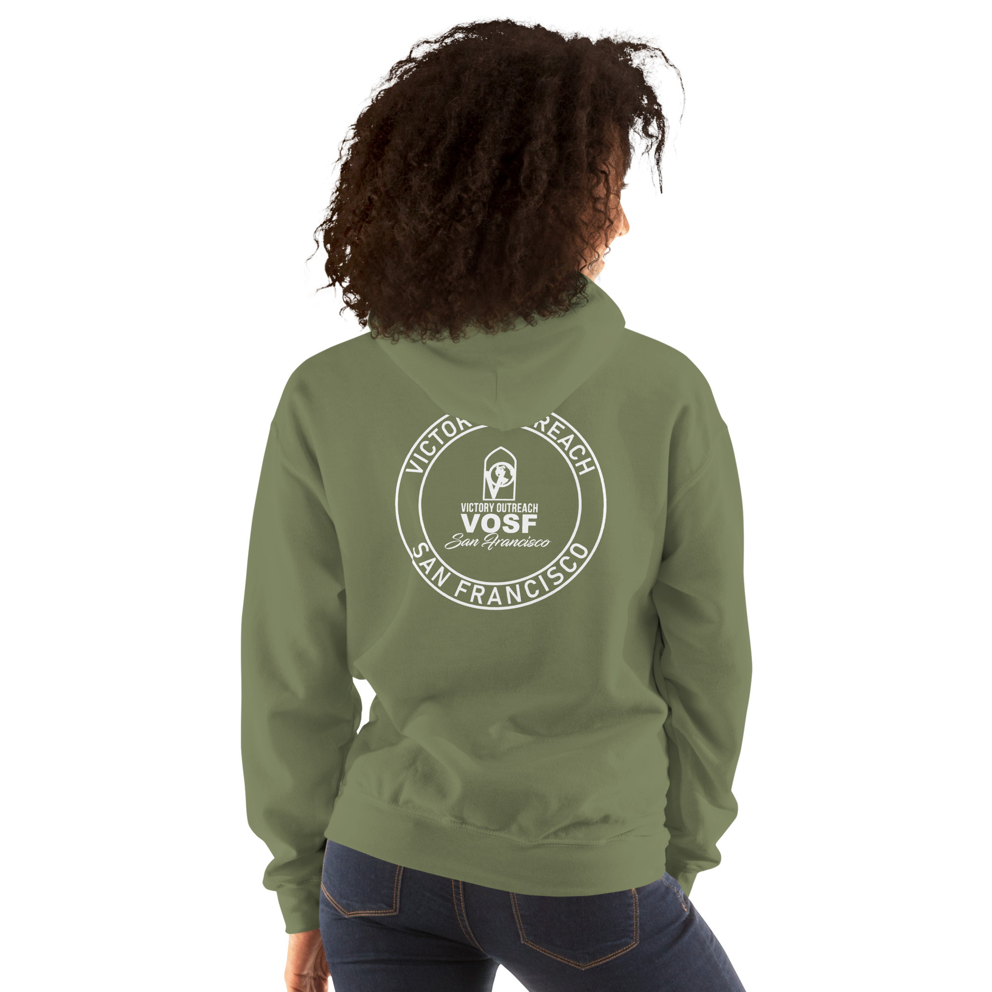 Victory Outreach San Francisco Hoodie with logo Front and Back