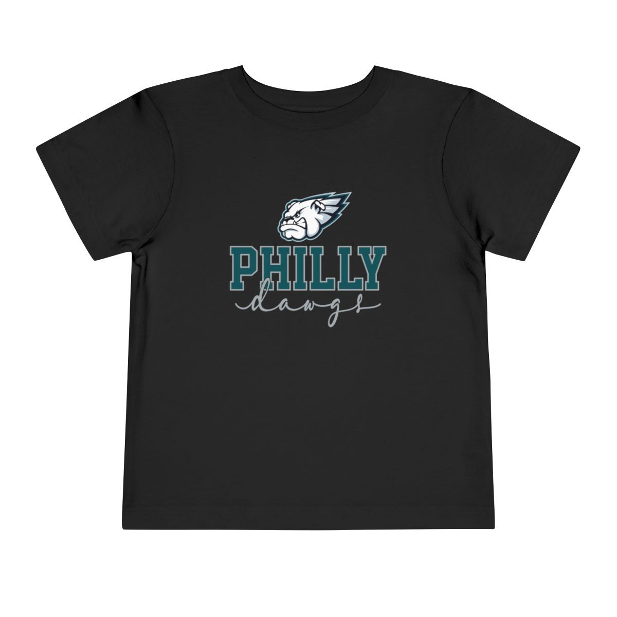 TODDLER Philly Dawgs T-Shirt | Dk Green Grey White Print | Toddler Short Sleeve Tee