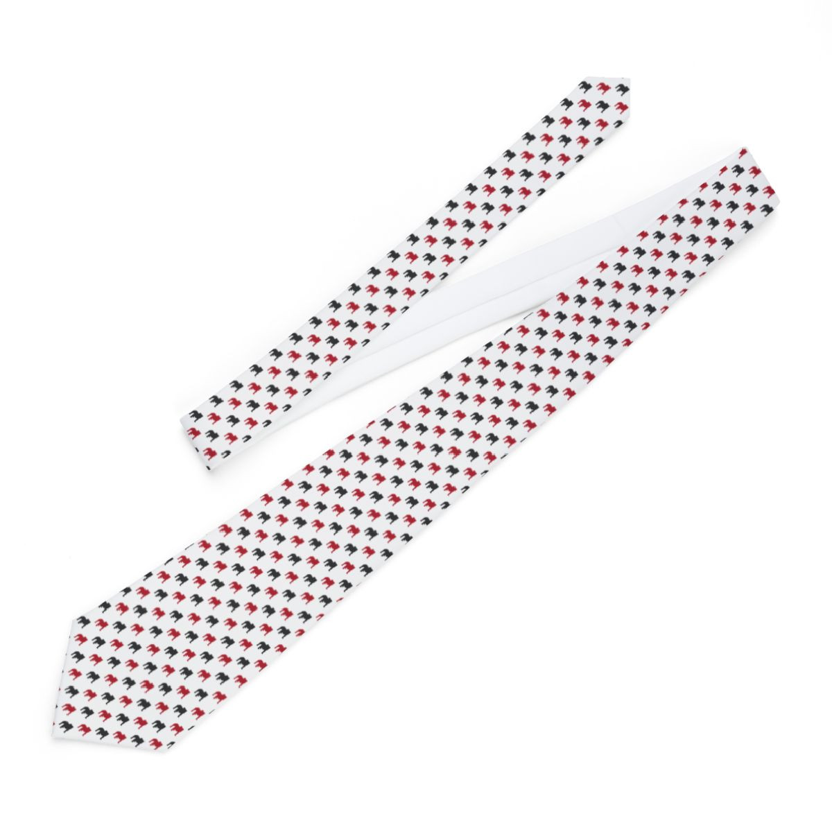 Solid Standing Dog Necktie | Fan of Georgia Bulldogs Football Necktie | Red Black Print | Necktie