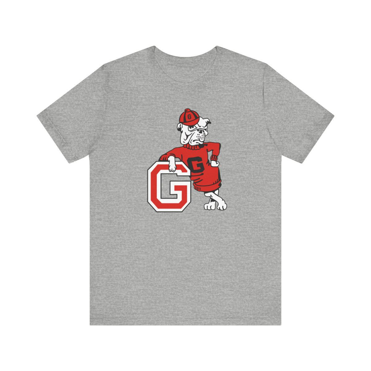 Retro G Bulldog T-Shirt | Red Black White Print | Unisex Short Sleeve Tee