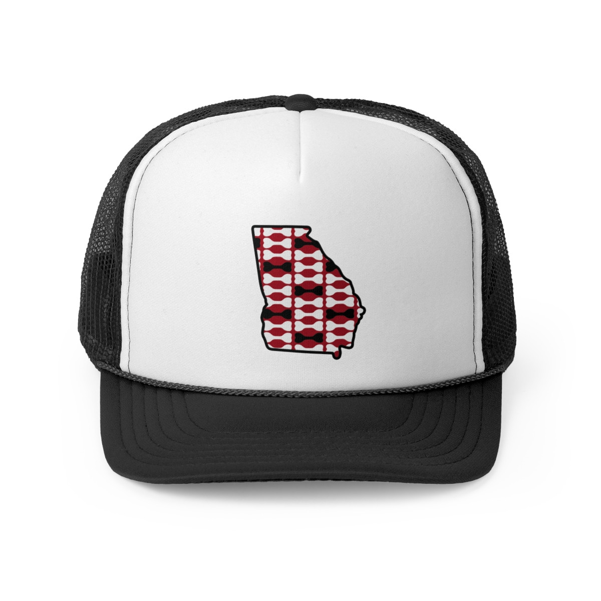 GA Helmet Bones Trucker Hat | Red Black White Print | Trucker Caps