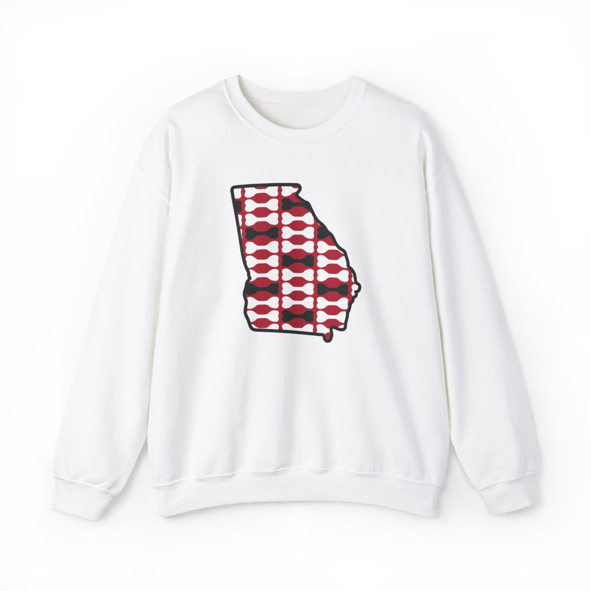 GA Helmet Bones Sweatshirt | Red Black White Print | Unisex Crewneck Sweatshirt