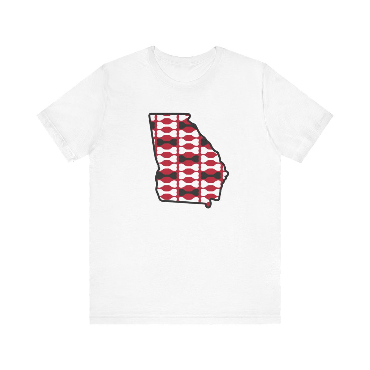 GA Helmet Bones T-Shirt | Red Black White Print | Unisex Short Sleeve Tee