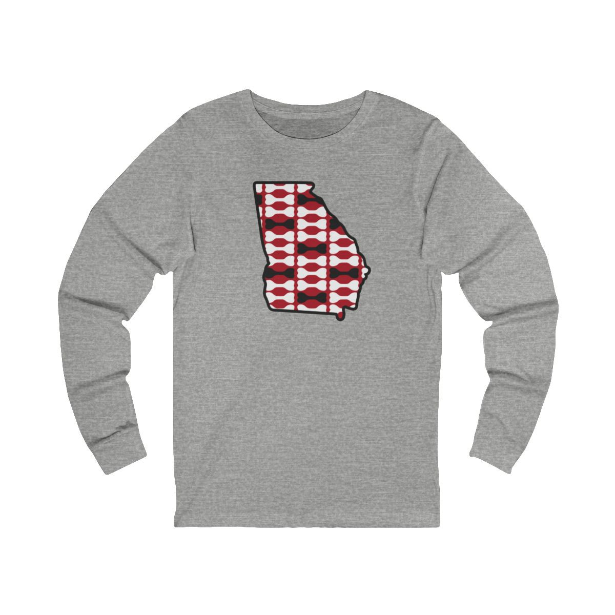 GA Helmet Bones Long Sleeve T-Shirt | Red Black White Print | Unisex Long Sleeve Tee