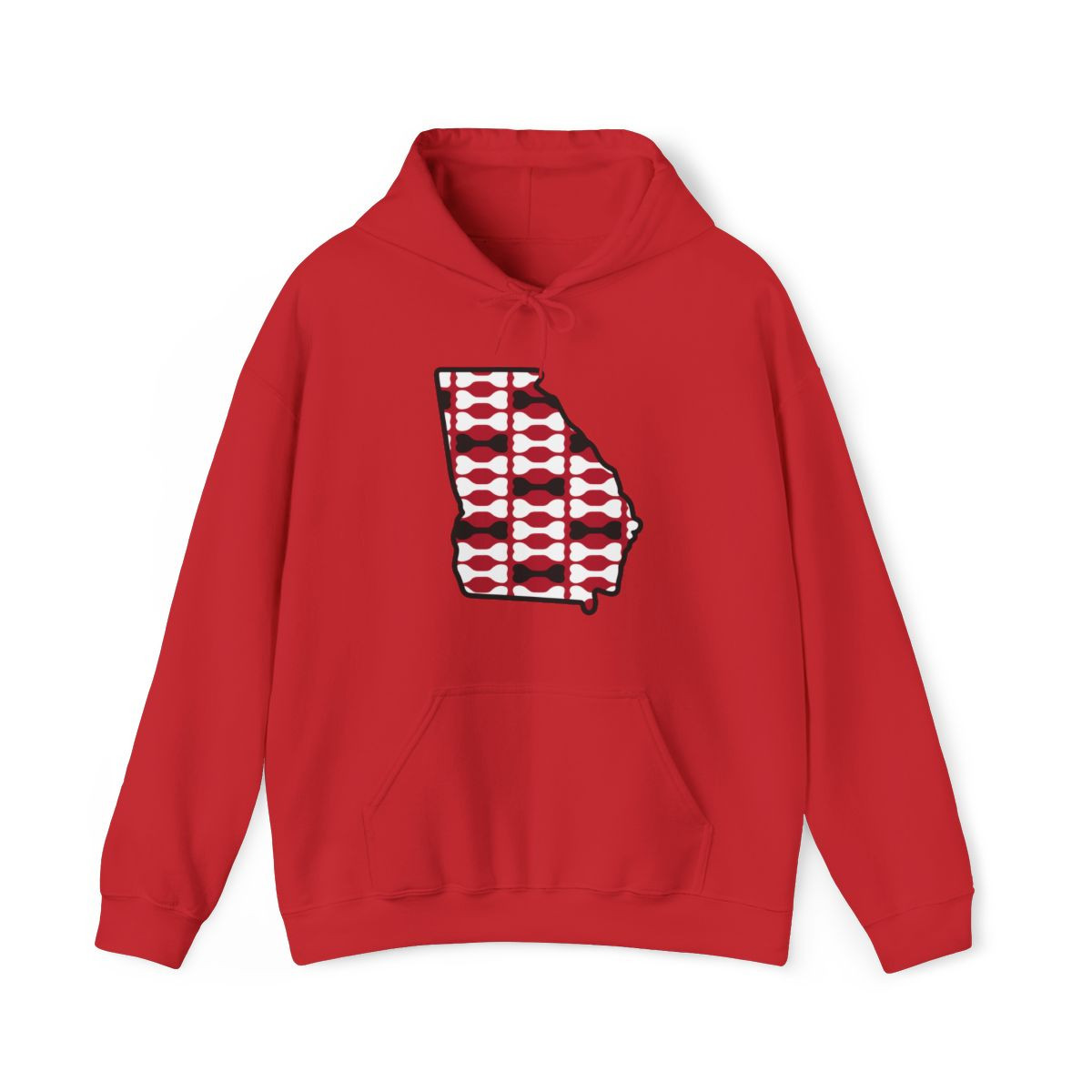 GA Helmet Bones Hoodie | Red Black White Print | Unisex Hooded Sweatshirt