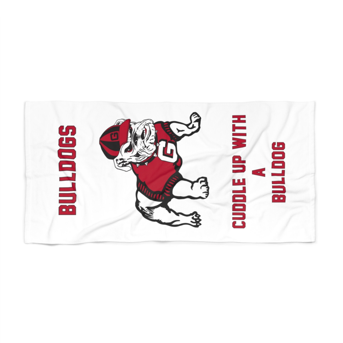 Cuddle Up with a Bulldog Beach Towel | Fan of Georgia Bulldog Towel | Bulldog Beach Towel | Georgia Towel | Beach Towel