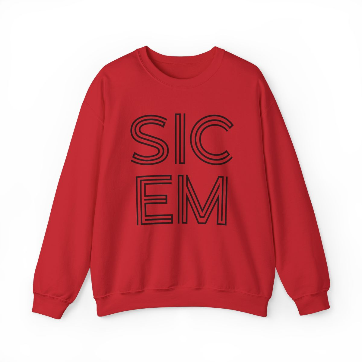 Sic Em Sweatshirt | Black Print | Unisex Crewneck Sweatshirt