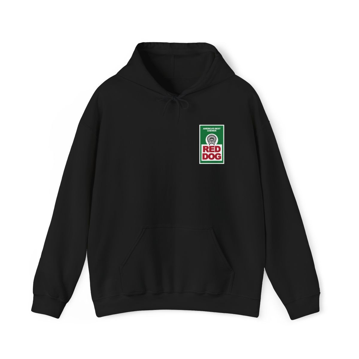 Red Dog Chew Hoodie | Green Red White Print | Unisex Heavy Blend Hooded Sweatshirt