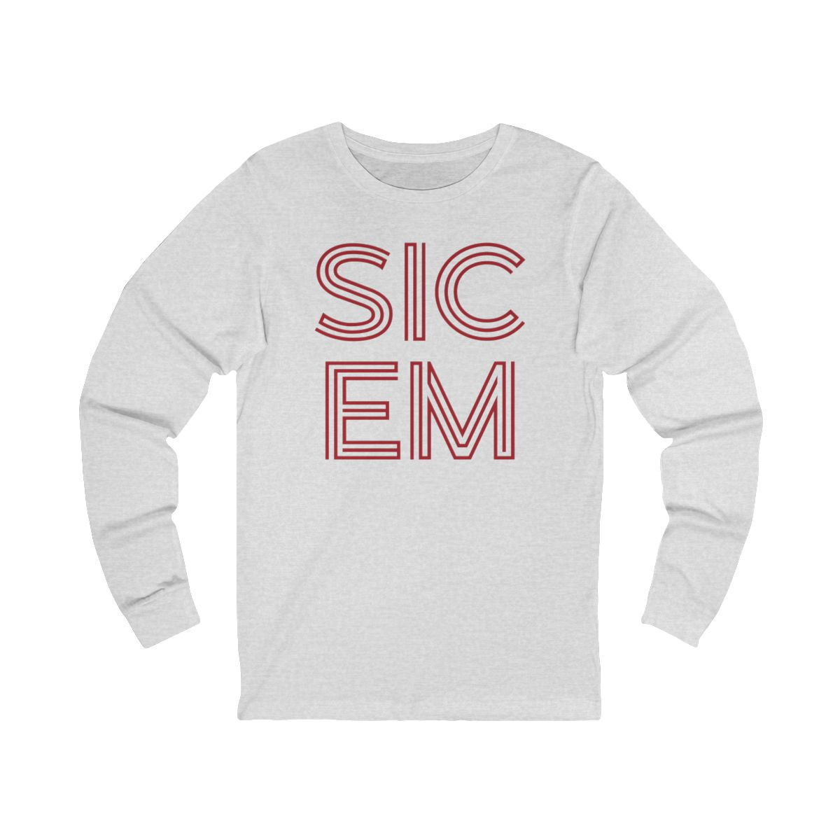 Sic Em Long Sleeve T-Shirt | Red Print | Unisex Long Sleeve Tee