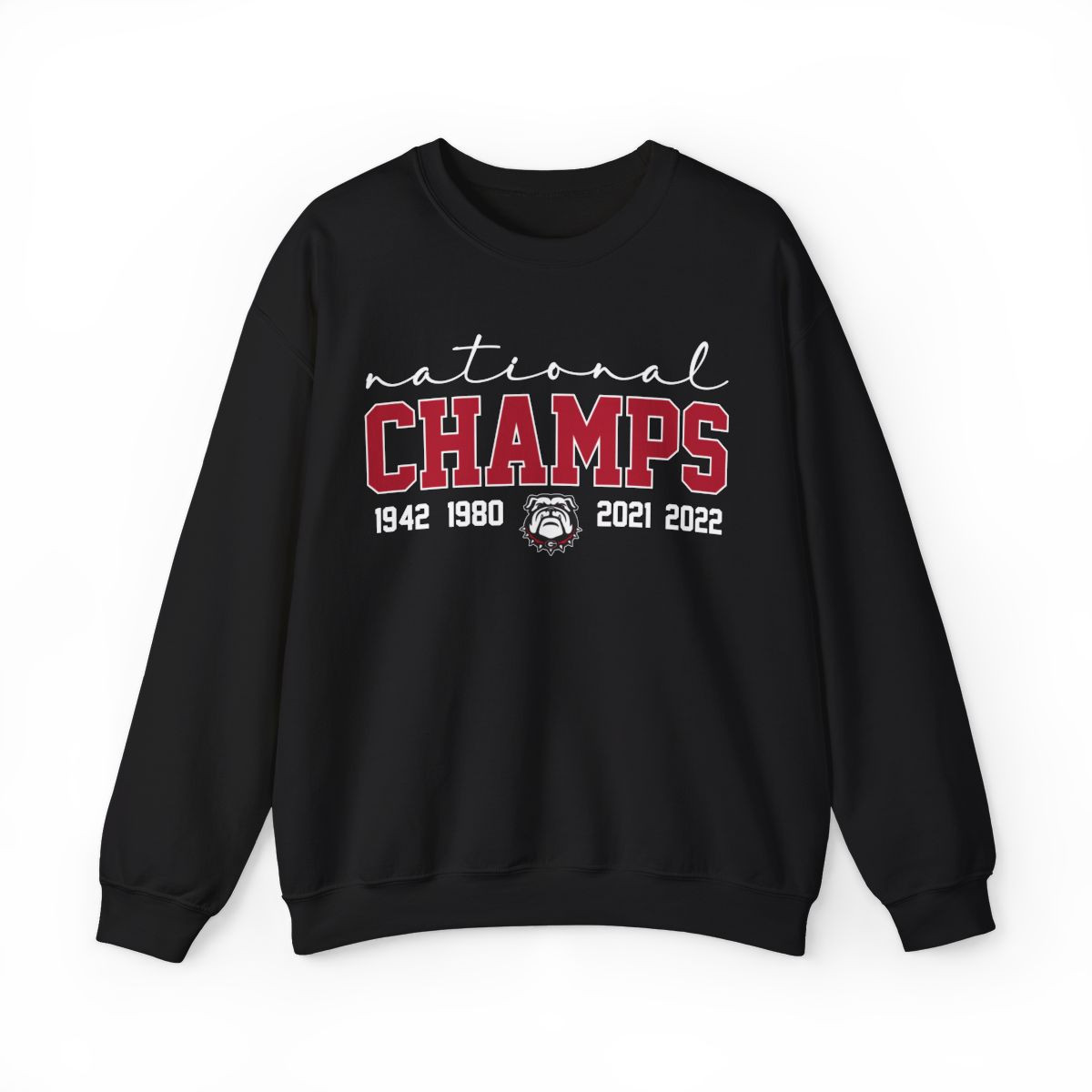 National Champs Sweatshirt | Red White Print | Unisex Crewneck Sweatshirt