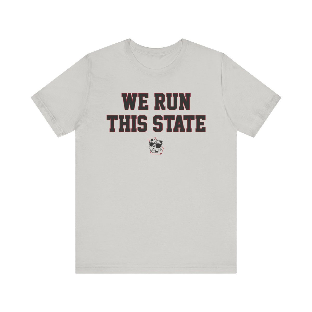 We Run This State T-Shirt | Beat GA Tech | Black Red Print | Unisex Short Sleeve Tee