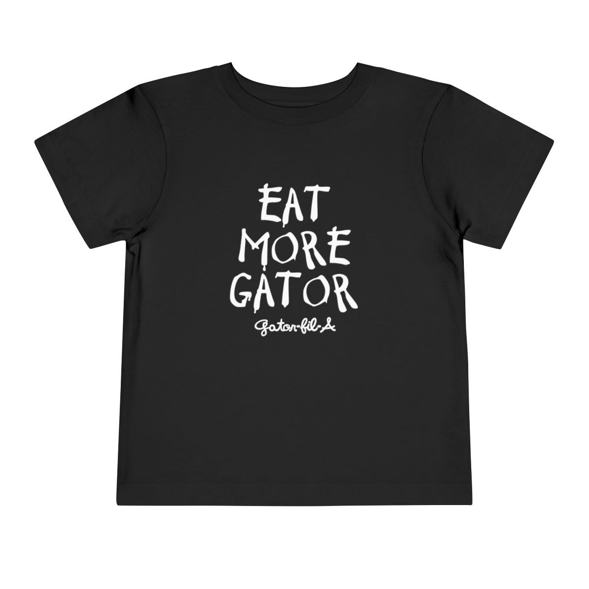 TODDLER Eat More Gator T-Shirt | White Print | Toddler Short Sleeve Tee