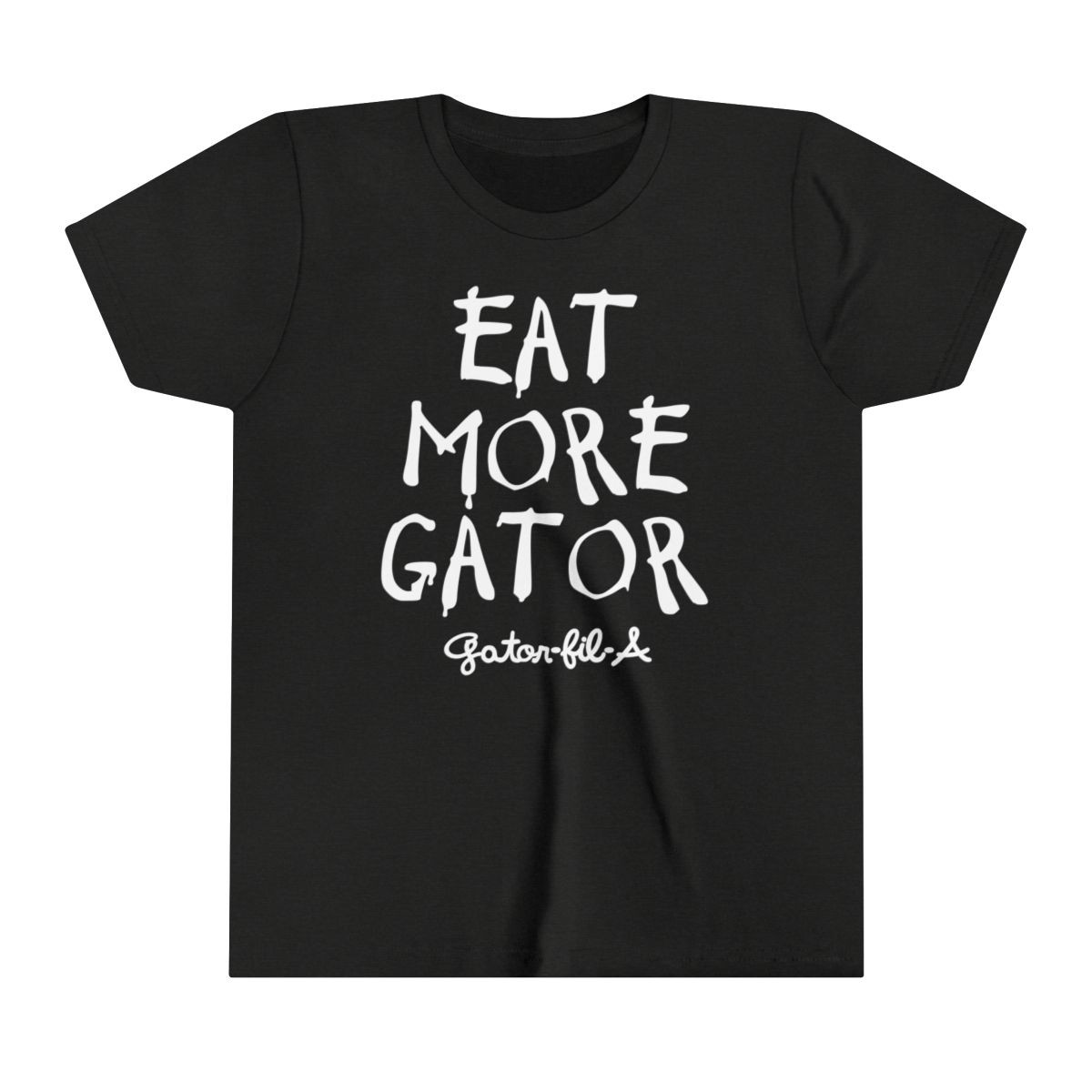 YOUTH Eat More Gator T-Shirt | White Print | Youth Short Sleeve Tee