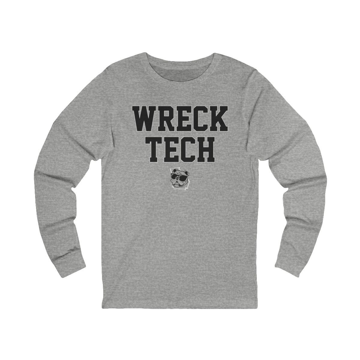 Wreck Tech Long Sleeve T-Shirt | Black White Print | Unisex Long Sleeve Tee