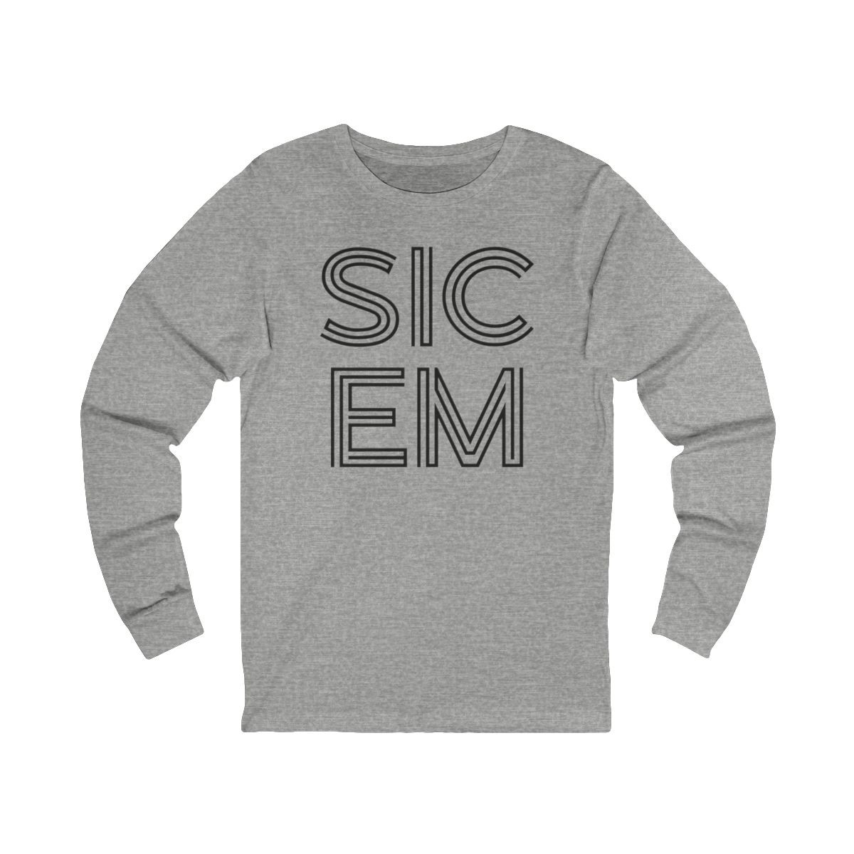 Sic Em Long Sleeve T-Shirt | Black Print | Unisex Long Sleeve Tee