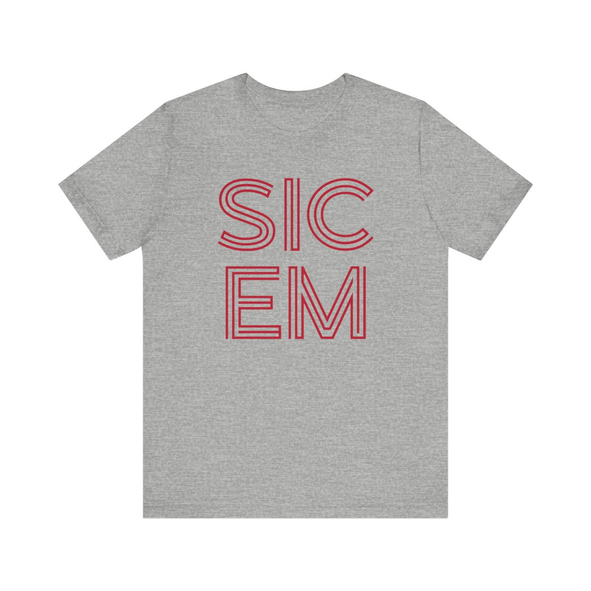 Sic Em T-Shirt | Red Print | Unisex Short Sleeve