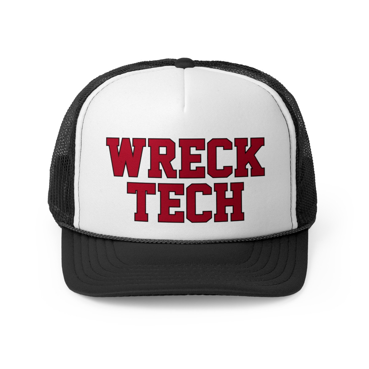 Wreck Tech Trucker Hat | Beat GA Tech | Red Black Print | Trucker Caps