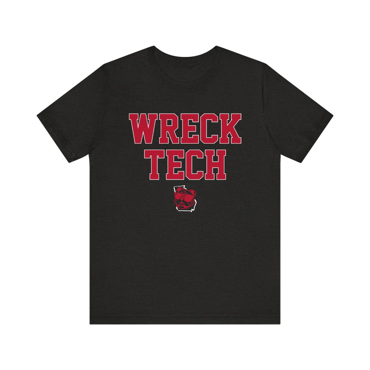 Wreck Tech T-Shirt | Beat GA Tech | Red White Print | Unisex Short Sleeve
