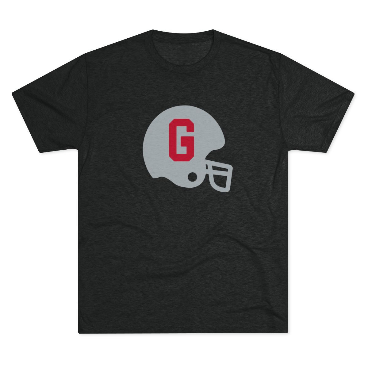 Retro G Helmet Tri-Blend Premium T-Shirt | Silver Red Print | Unisex Tri-Blend Crew Tee