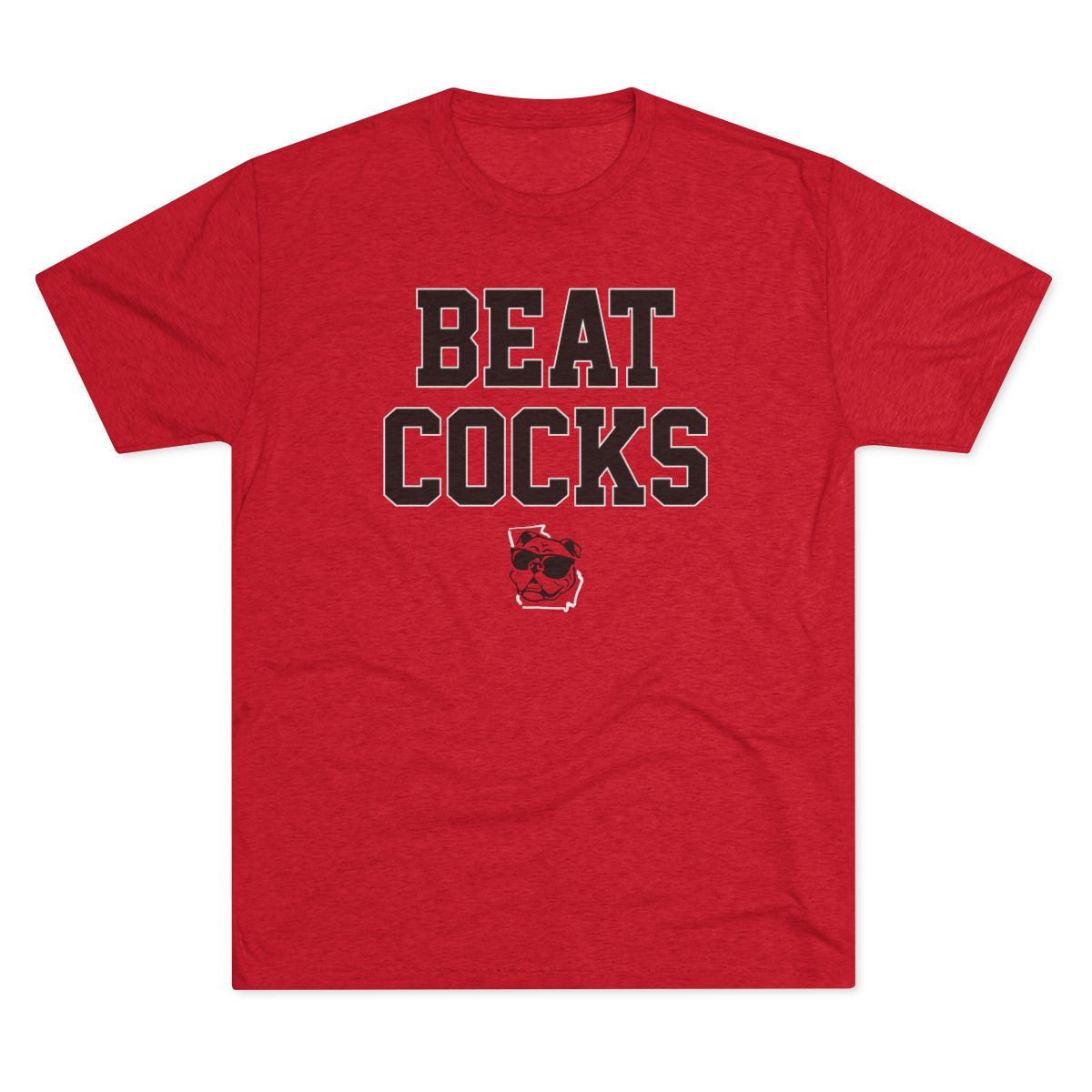 Beat Cocks Tri-Blend Premium T-Shirt | Black White Print | Unisex Tri-Blend Crew Tee